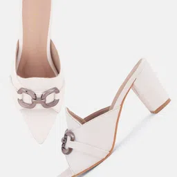 DressBerry Block Mules with Buckles image 3