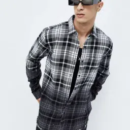 Forca by Lifestyle Black Regular Fit Check Shirt-picture-35