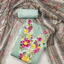 KALINI Embroidered Unstitched Dress Material image 2