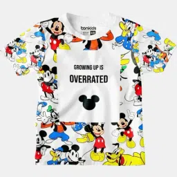 Bonkids Boys White Mickey Mouse Printed T-Shirt-picture-15