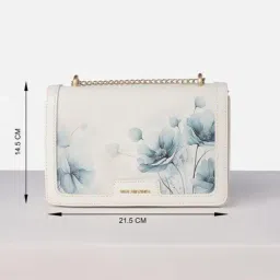 Van Heusen White Printed Cross Body Bag image 5