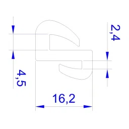RS PRO Black PVC Edging Strip, 16.2 mm Model No 6191685 (1 Roll of 20 m) image 2