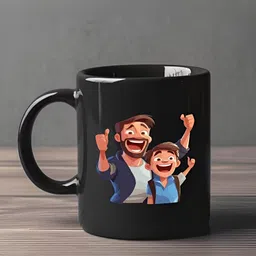 INTERNATIONAL GIFT Black Printed Ceramic Glossy Mugs Set of Cups and Mugs-picture-10