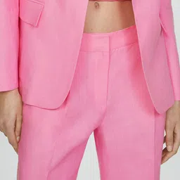 MANGO Pure Linen Pleated Formal Trousers image 3