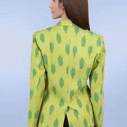 Talethread Ikat Printed Cotton Single-Breasted Casual Blazer image 4