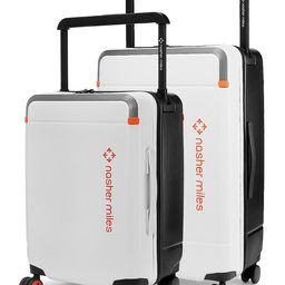 Nasher Miles Unisex Oslo Polycarbonate Set of 2 S/M White Black Trolley Bags (55-66 cm)-picture-13