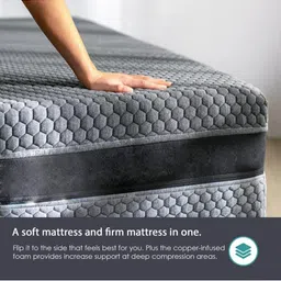 Torque Grey & Black Quilted Durasleep 3-Layer Rebonded Double Foam Mattress image 4