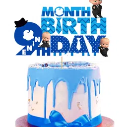 Zyozi Boss Baby 9th Month Birthday Cake Topper for Baby Boy Blue-image-57