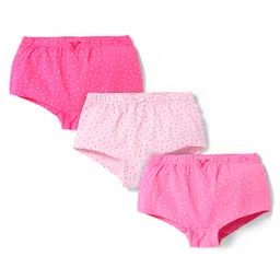 Honeyhap Premium Cotton Elastane Knit Bio FinishPanties with Polka Dots Print Pack of 3 - Fandango Pink & Sachet Pink-picture-20