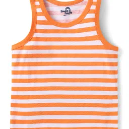 Doodle Poodle 100% Cotton Sleeveless Vest with Stripes & Star Print Pack Of 5 - Navy Blue & Red image 2