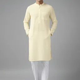 Yugnik Men Solid Festive Cotton Straight Kurta-picture-36
