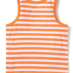 Doodle Poodle 100% Cotton Sleeveless Vest with Stripes & Star Print Pack Of 5 - Navy Blue & Red image 3