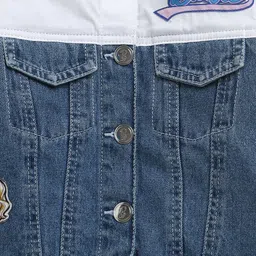 Barbie by Tiny Girl 100% Cotton Mattel Featuring Full Sleeves Barbie Patch Detailed Jacket - Blue image 5