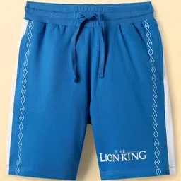 Pine Kids Disney 100% Cotton Oversize Drop Shoulder Half Sleeves T-Shirt & Shorts Set With Lion King Graphics - Blue image 5