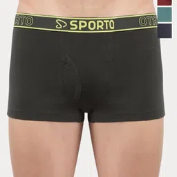 Sporto by Macho Pack Of 4 Combed Cotton Short Trunks-picture-14