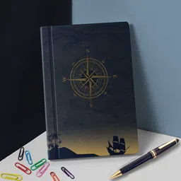 jhingalala Rusty Compass Hard Bound Undated A5 Diary Notebook (20 X 14.5 CM, 80 GSM, 190 Ruled Perforated Pages) Diary for Writing, Gift for Friend, Personal Diary A5 Notebook Ruled 190 Pages image 5