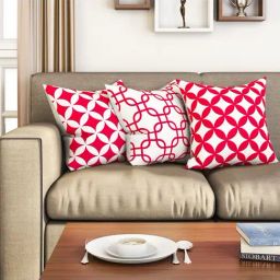 SEJ by Nisha Gupta Pink & White Cushion Covers - Set of 3-picture-30