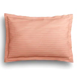 SEJ by Nisha Gupta Peach-Coloured 220 TC Fine Cotton Queen Bedsheet with 2 Pillow Covers image 3