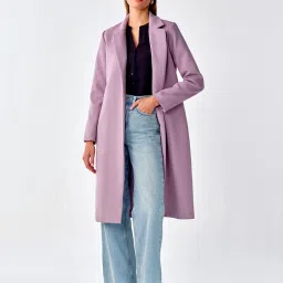 Cover Story Lilac Regular Fit Long Coat image 3