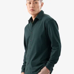 The Souled Store Teal Regular Fit Textured Shirt image 3