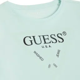 Guess Green Printed Round Neck Core T-Shirt image 3