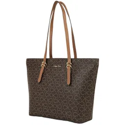 CALVIN KLEIN Brown SERAFINA Logo Tote image 3