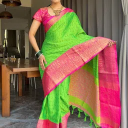 Mitera Woven Design Zari Silk Blend Handloom Kanjeevaram Saree image 2