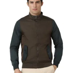 Van Heusen Brown Regular Fit Colour Block Jacket-picture-30