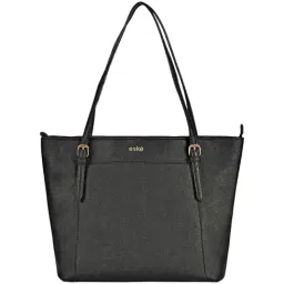 Eske Black Solid Small Tote Handbag-picture-27