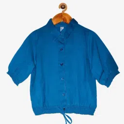 Kiddopanti Kids Teal Blue Solid Shirt-picture-14