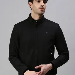 showoffff SHOWOFF Black Cotton Slim Fit Striped Jackets-picture-39