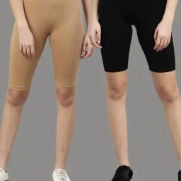 Kryptic Black & Beige Cycling Shorts - Pack of 2-picture-47