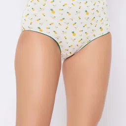 Clovia White Cotton Printed Hipster Panty image 3