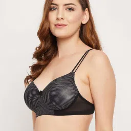 Clovia Black Polka Dots T-Shirt Bra image 3