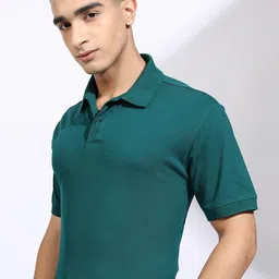 HIGHLANDER Men Solid Polo Collar Cotton T-shirt-picture-26