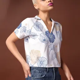 PURVAJA Off White Printed Top image 3