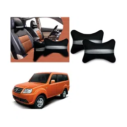 Auto Pearl Black Silver Strip Car Neck Cushion/Neck Pillow Compatible with Chevrolet Sail UVA-picture-22