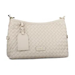 Inc.5 Beige Woven Medium Cross Body Bag image 3