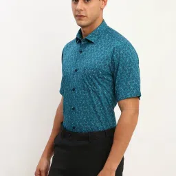 Allen Solly Blue Cotton Slim Fit Printed Shirt image 3