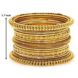 Peora Golden Oxidized Bangles Set for Women image 3