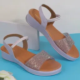 Metro Women's Purple Ankle Strap Wedges-picture-20