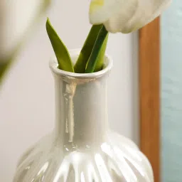 Pure Home and Living White Ceramic Vase image 3