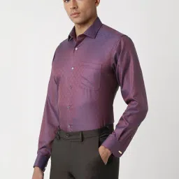Van Heusen Purple Cotton Regular Fit Printed Shirt image 3