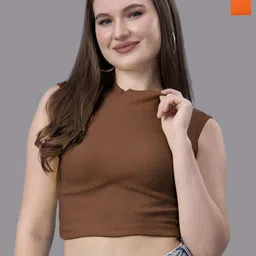 Friskers Women Pack of 2 Cotton High Neck Sleeveless Crop Top-picture-19