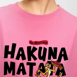 Bewakoof Pink Cotton Graphic T-Shirt image 3