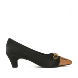 Flat N Heels Women's Black Casual Pumps image 3