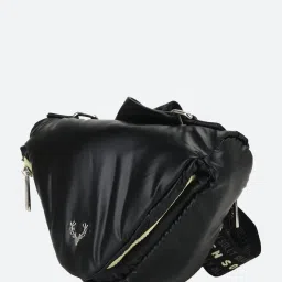 Allen Solly Black Solid Medium Sling Handbag image 3