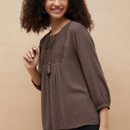 Fame Forever By Lifestyle Brown Regular Fit Top image 3