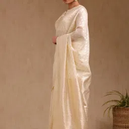 Soch Beige Other Woven Design Saree With Unstitched Blouse image 3