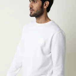 Rare Rabbit White Cotton Regular Fit Embroidered Sweatshirt image 3